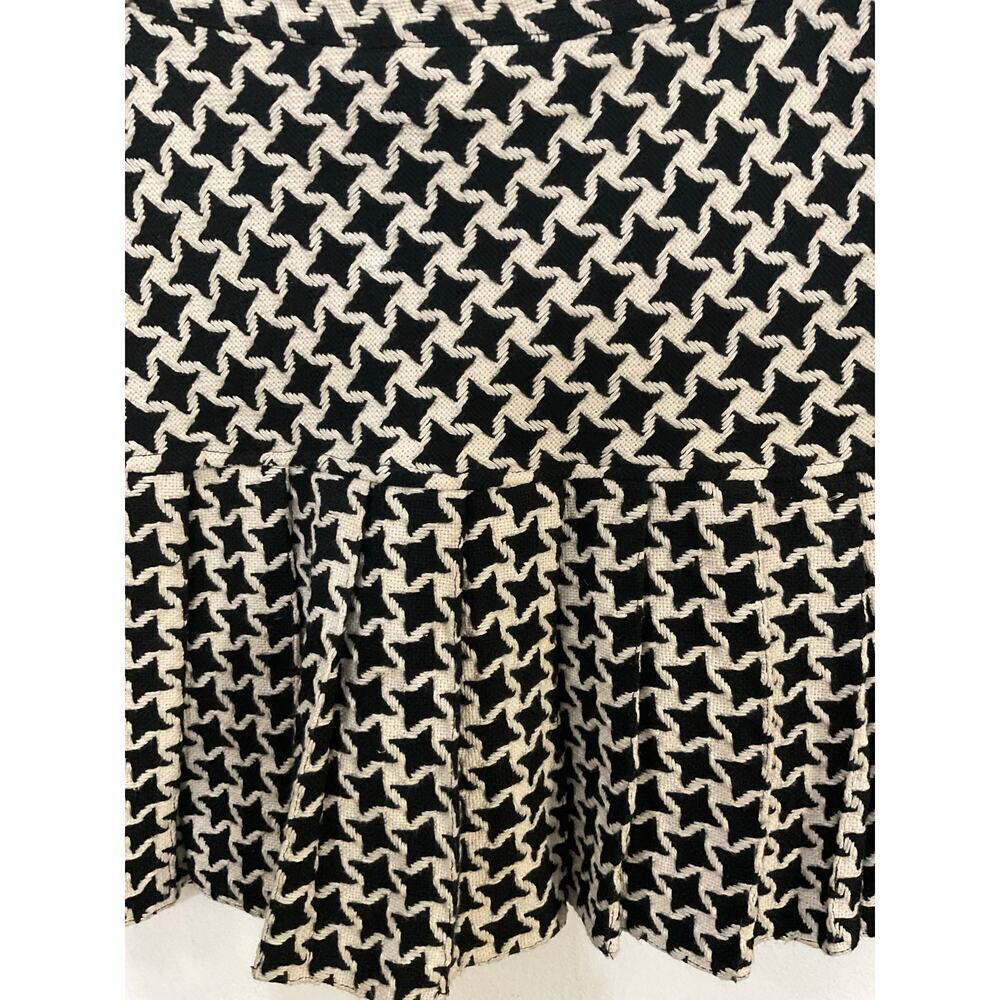 Serena Kay Houndstooth Tweed Cream/Black Mini Skirt Size 38 Medium - Picture 2 of 5